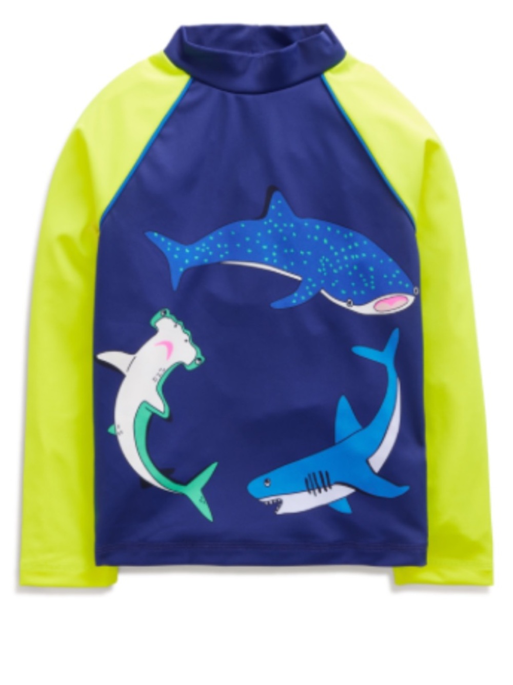 Mini Boden Rashguard Shark Print 8-9